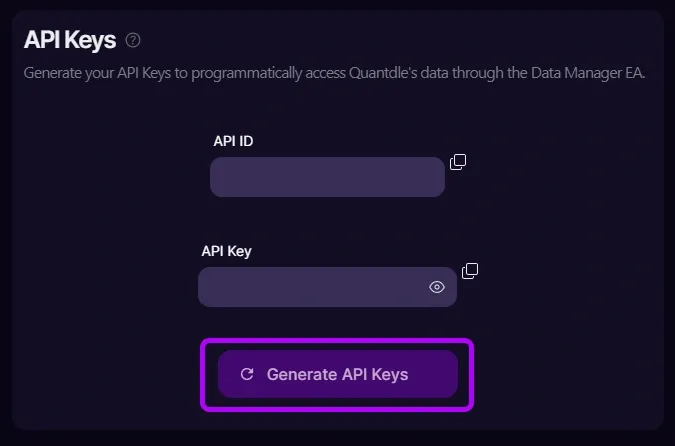 Sección de Claves API