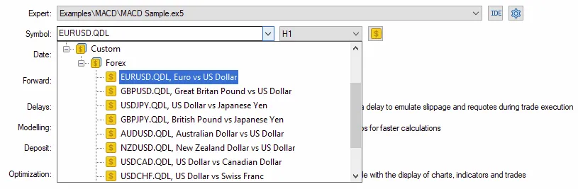Custom Symbol Backtesting